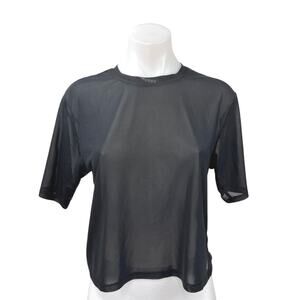 Spyder Active Women's Black Mesh Sheer Short Sleeve Activewear Tee T-shirt Top S